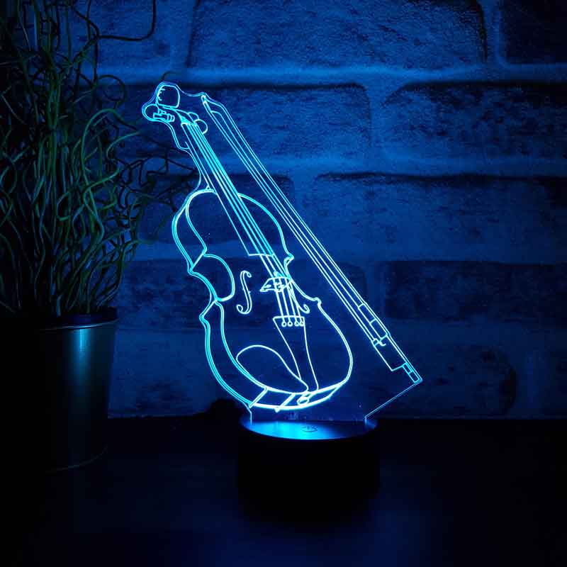 3d violin LED night light