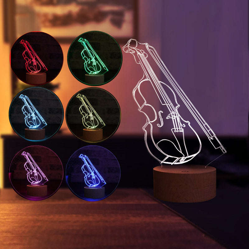3d violin LED night light