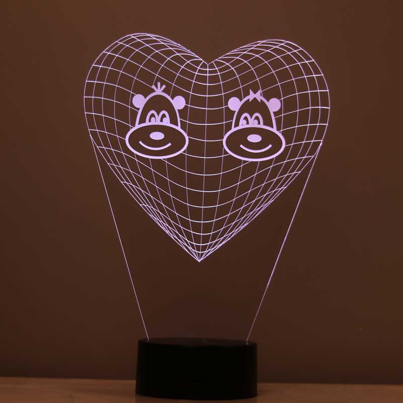 3D Cute Monkeys Led Lamp
