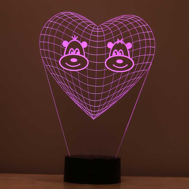 3D Cute Monkeys Led Lamp