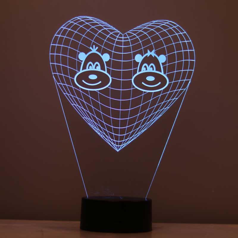 3D Cute Monkeys Led Lamp