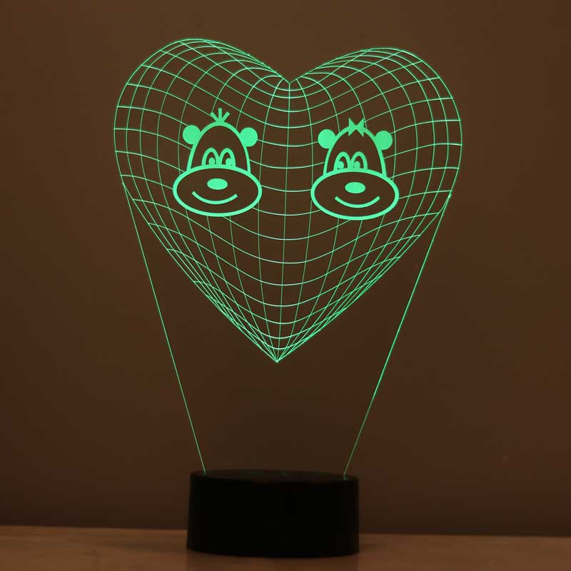 3D Cute Monkeys Led Lamp
