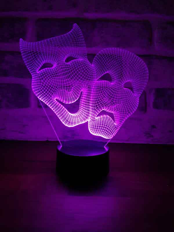 3D Theatre Mask Gift Led Lamp