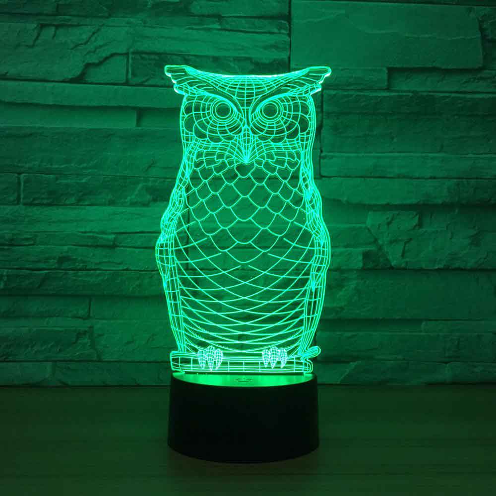 3-D owl LED night light