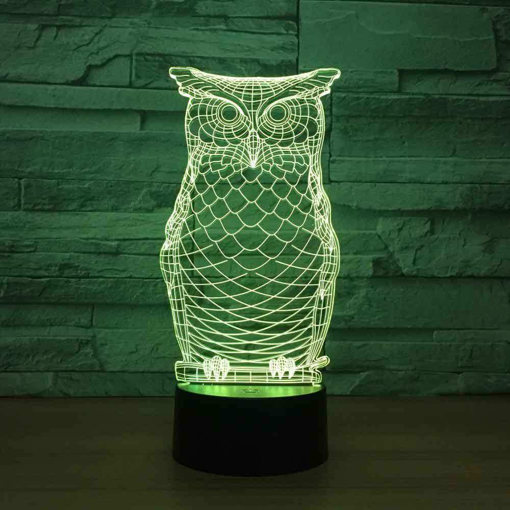 3-D owl LED night light