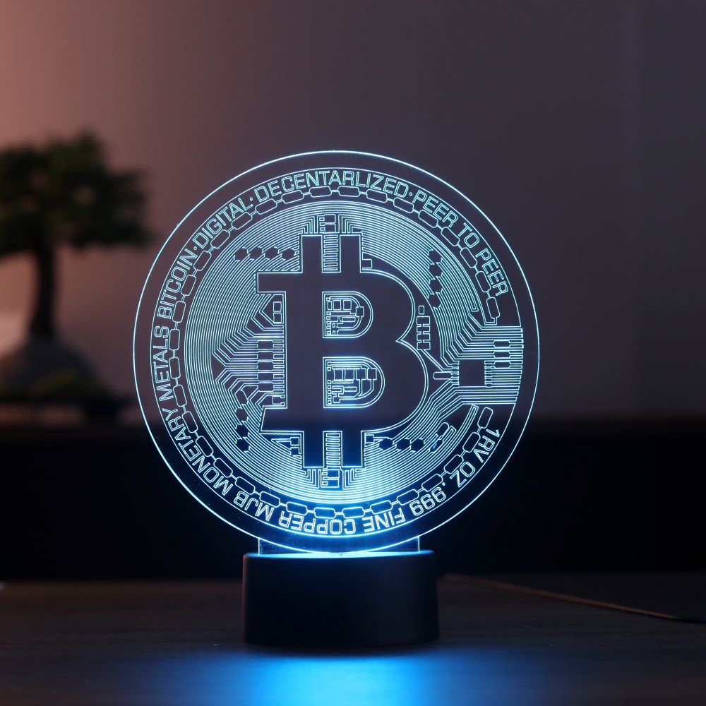 Bitcoin Figürlü Kripto Dekoratif Hediye Led Masa Lambası | BYLAMP