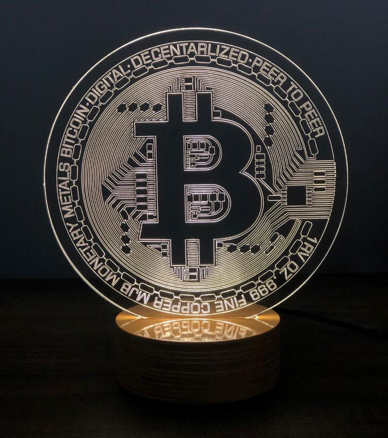 Bitcoin Figürlü Kripto Dekoratif Hediye Led Masa Lambası | BYLAMP