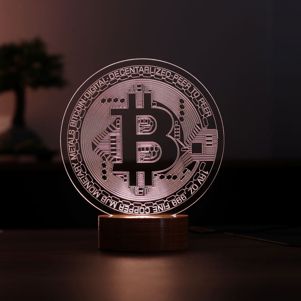 Bitcoin Figürlü Kripto Dekoratif Hediye Led Masa Lambası | BYLAMP