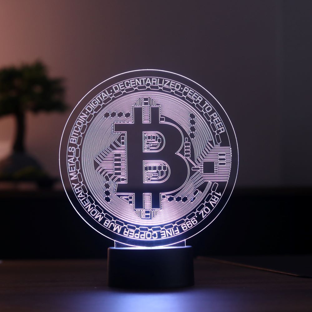 Bitcoin Figürlü Kripto Dekoratif Hediye Led Masa Lambası | BYLAMP