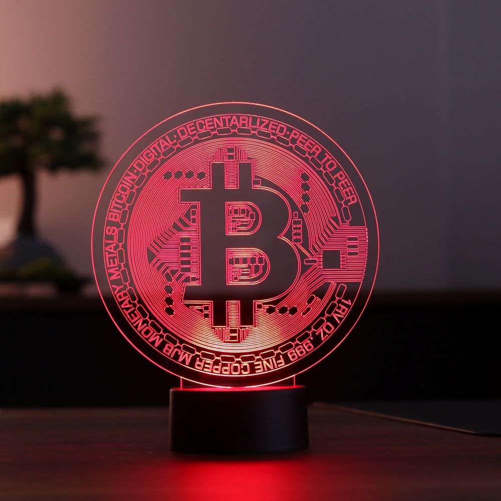 Bitcoin Figürlü Kripto Dekoratif Hediye Led Masa Lambası | BYLAMP