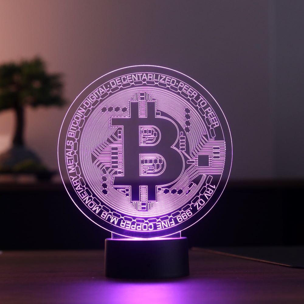 Bitcoin Figürlü Kripto Dekoratif Hediye Led Masa Lambası | BYLAMP