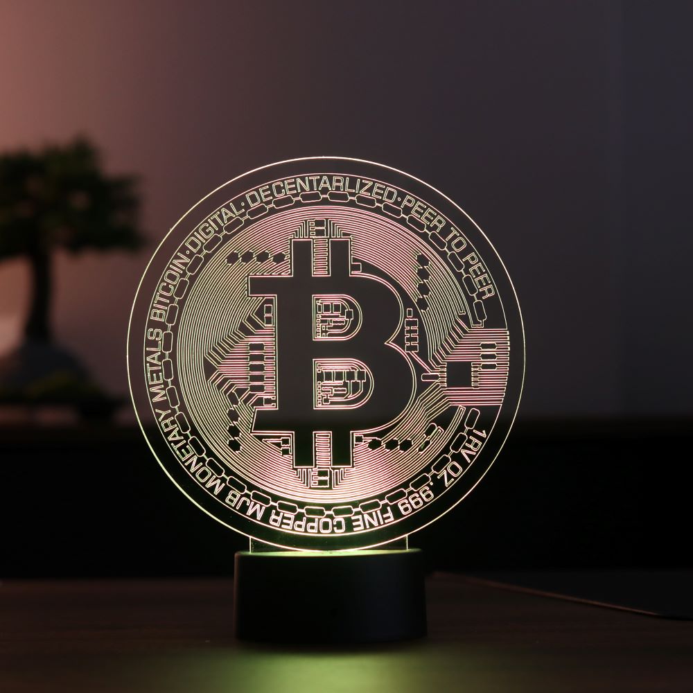 Bitcoin Figürlü Kripto Dekoratif Hediye Led Masa Lambası | BYLAMP