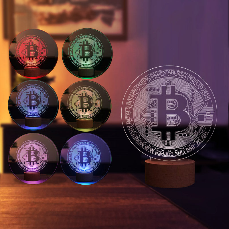 Bitcoin Figürlü Kripto Dekoratif Hediye Led Masa Lambası | BYLAMP