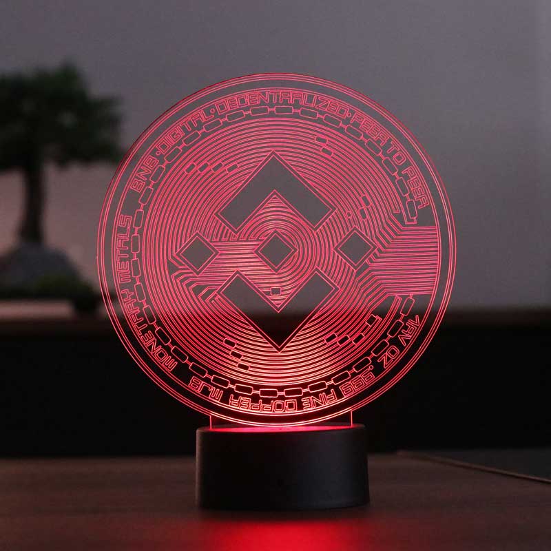 BNB Binance Figürlü Kripto Dekoratif Hediye Led Masa Lambası | BYLAMP