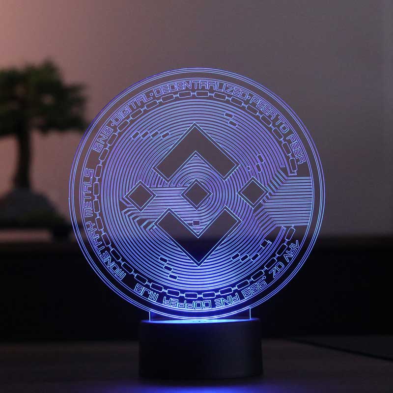 BNB Binance Figürlü Kripto Dekoratif Hediye Led Masa Lambası | BYLAMP