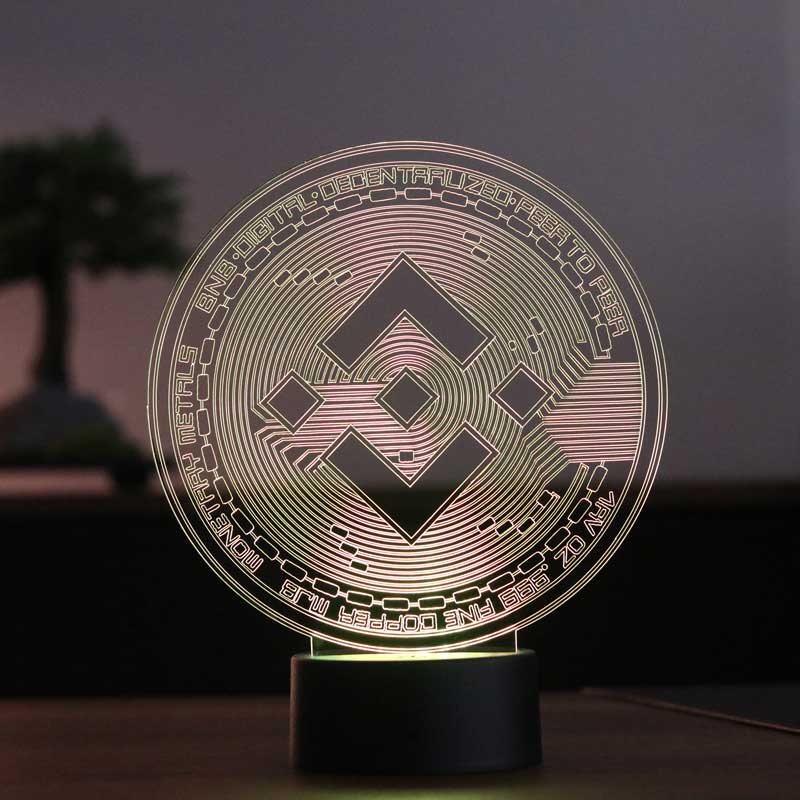 BNB Binance Figürlü Kripto Dekoratif Hediye Led Masa Lambası | BYLAMP