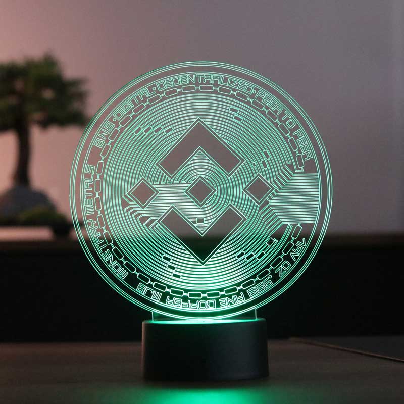 BNB Binance Figürlü Kripto Dekoratif Hediye Led Masa Lambası | BYLAMP