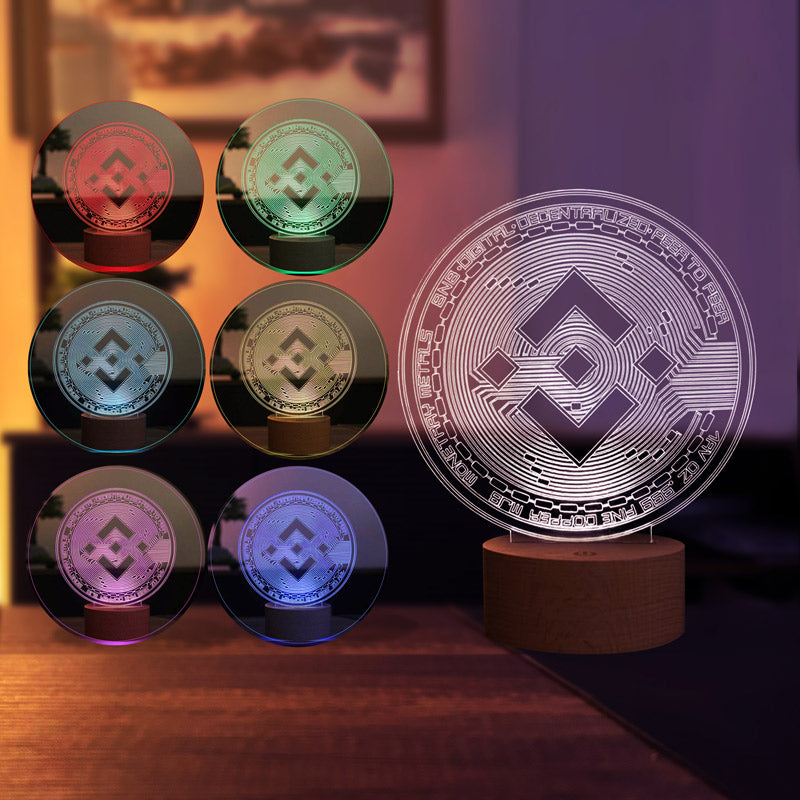 BNB Binance Figürlü Kripto Dekoratif Hediye Led Masa Lambası | BYLAMP