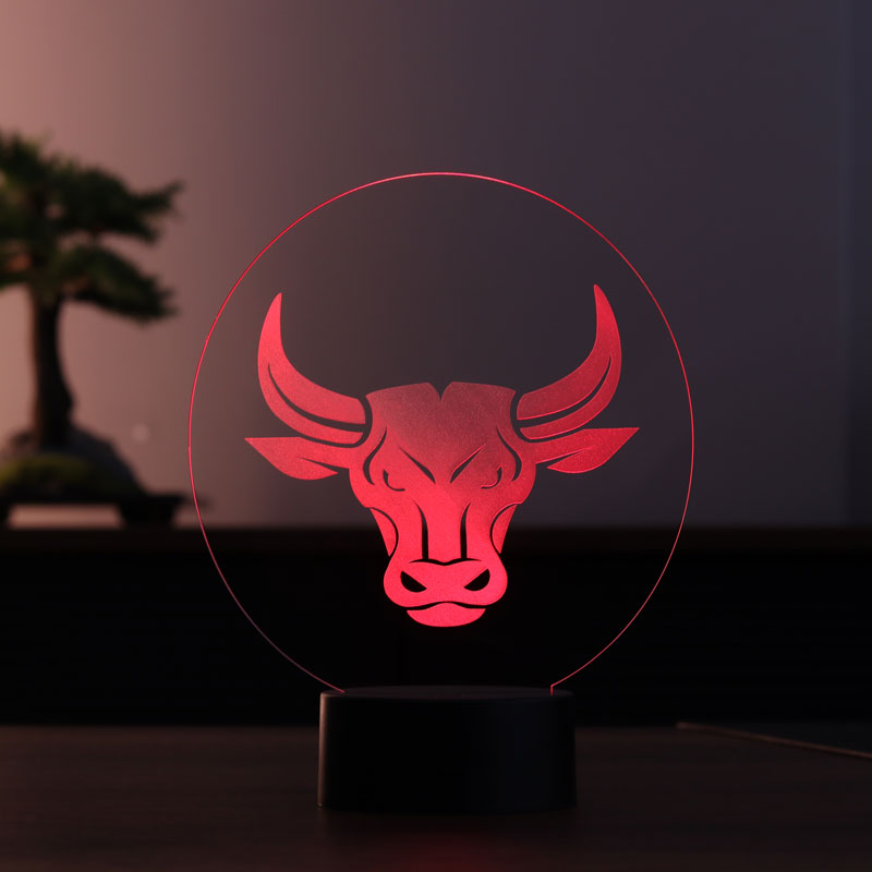 3D Bull Led Table Lamp