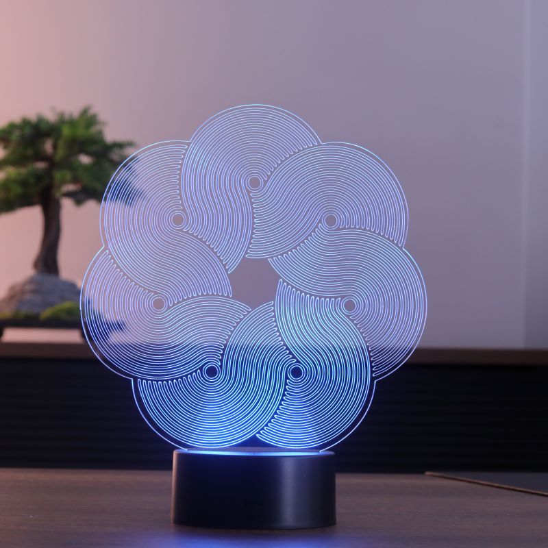 Çiçek İllüzyon Figürlü Dekoratif Hediye Led Masa Lambası | BYLAMP