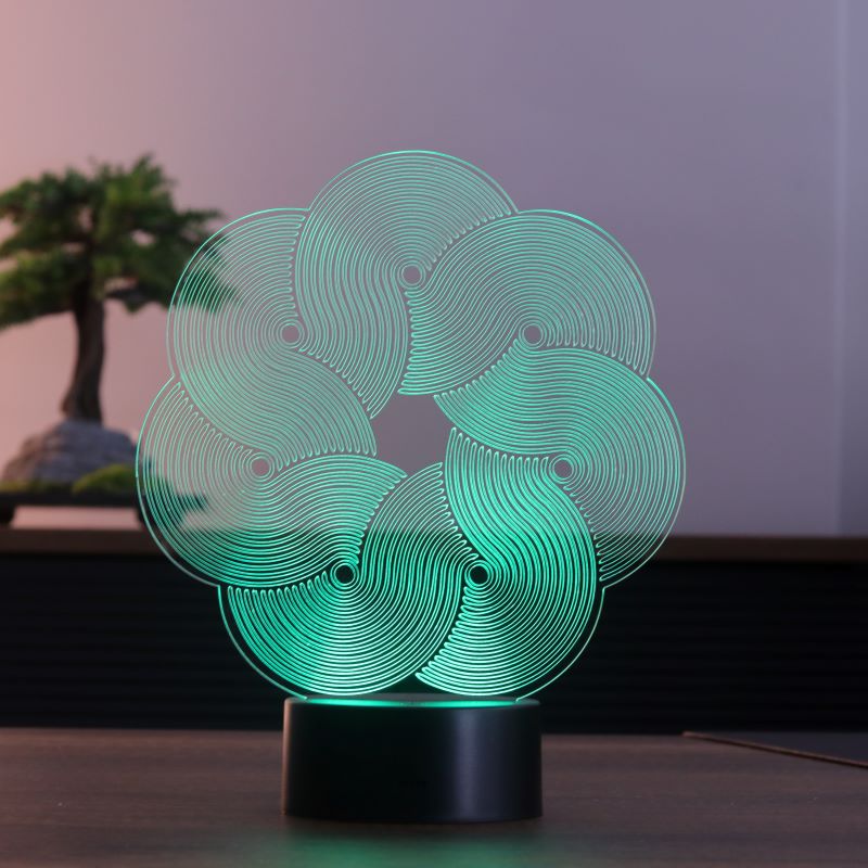 Çiçek İllüzyon Figürlü Dekoratif Hediye Led Masa Lambası | BYLAMP