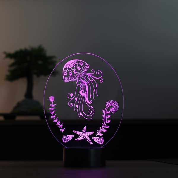 3-D jellyfish LED night light