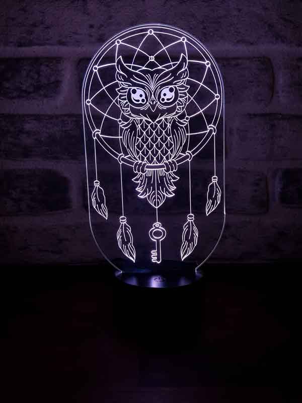 LED night lamp of the dream trap and owl