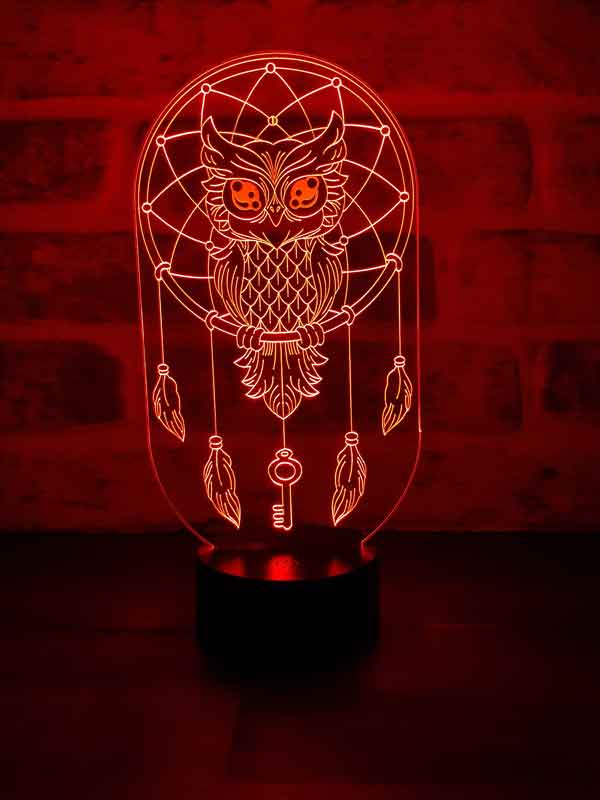 LED night lamp of the dream trap and owl