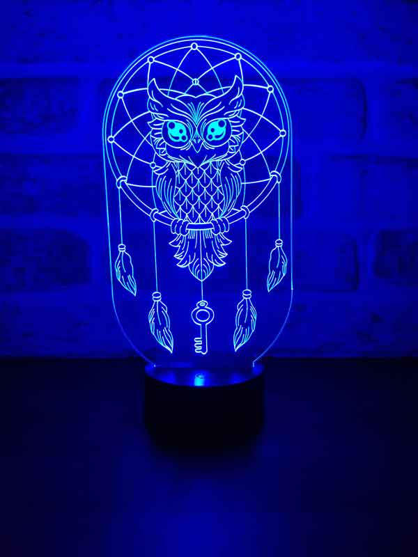 LED night lamp of the dream trap and owl