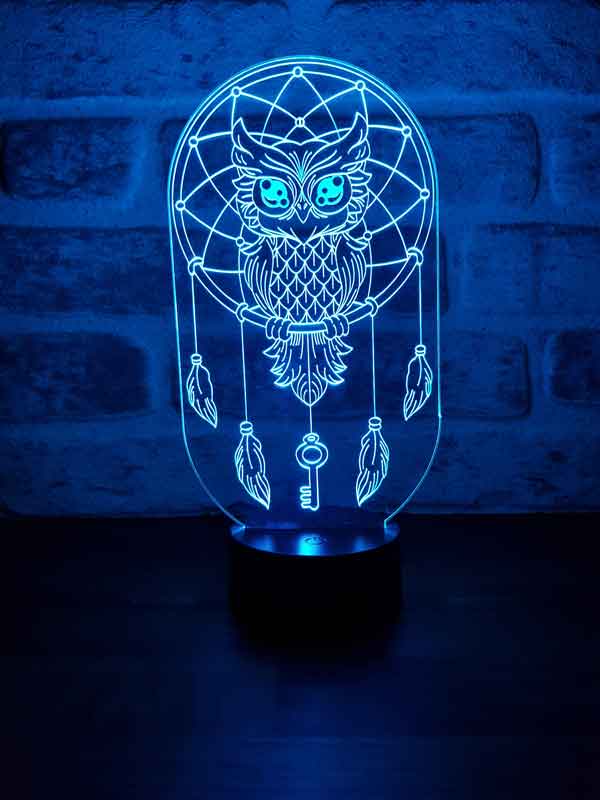 LED night lamp of the dream trap and owl