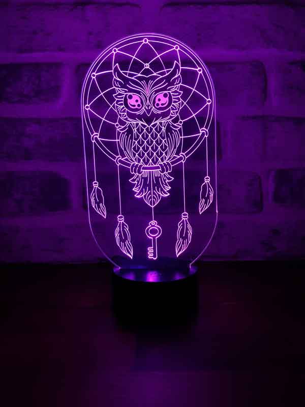 LED night lamp of the dream trap and owl
