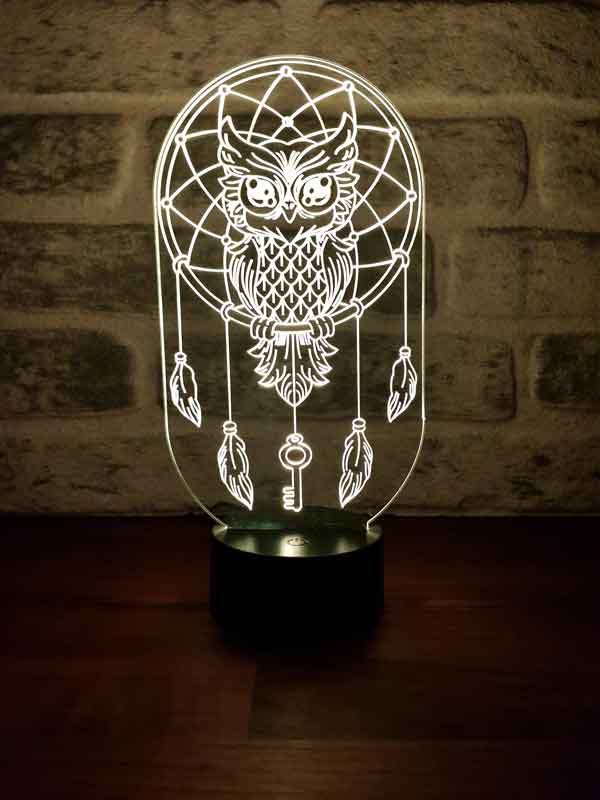 LED night lamp of the dream trap and owl