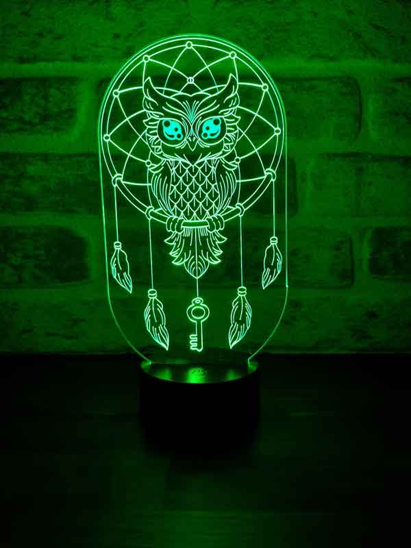 LED night lamp of the dream trap and owl