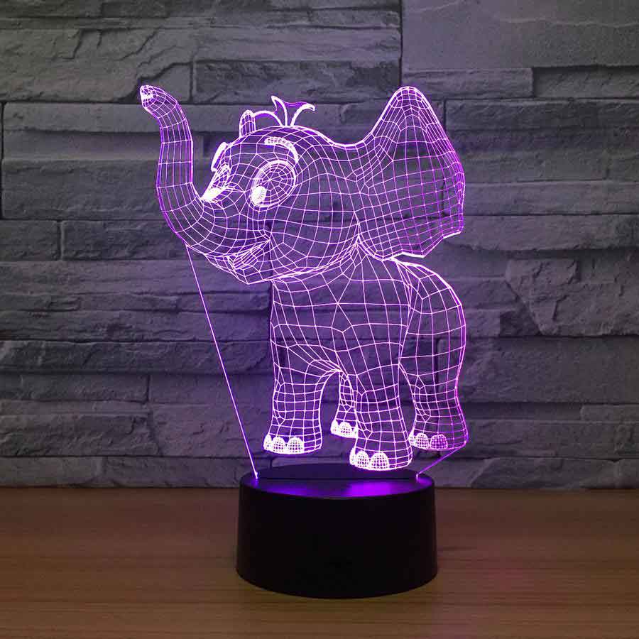 Cute 3D Elephant Led Lamp