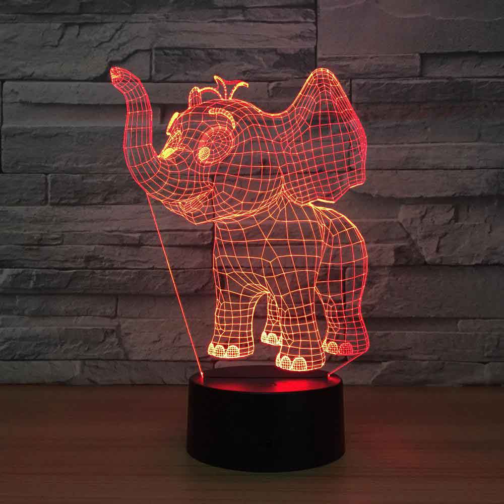 Cute 3D Elephant Led Lamp
