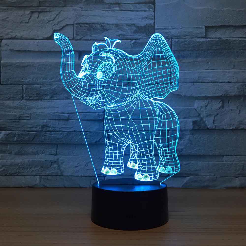 Cute 3D Elephant Led Lamp