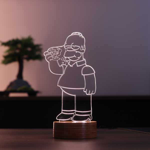 Homer Simpson Figürlü Dekoratif Hediye Led Masa Lambası | BYLAMP