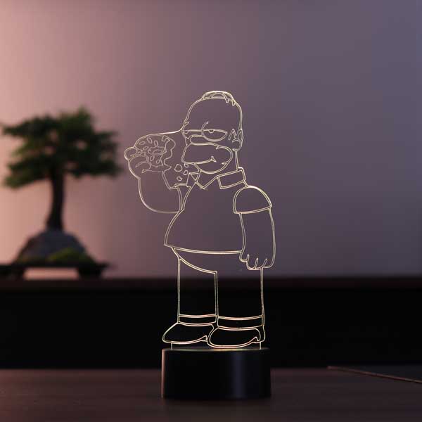 Homer Simpson Figürlü Dekoratif Hediye Led Masa Lambası | BYLAMP