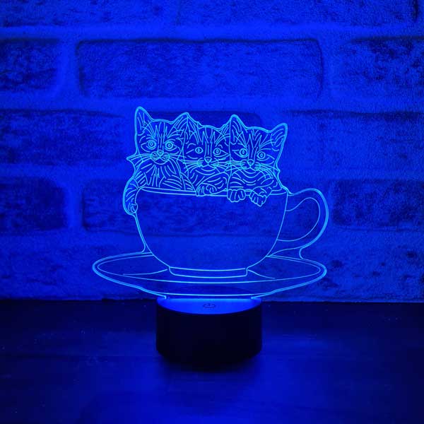 Cats in a Cup Figure Decorative Gift Led Table Lamp | BYLAMP