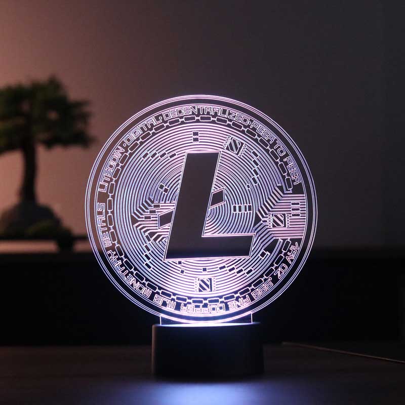 Litecoin Figürlü Kripto Dekoratif Hediye Led Masa Lambası | BYLAMP