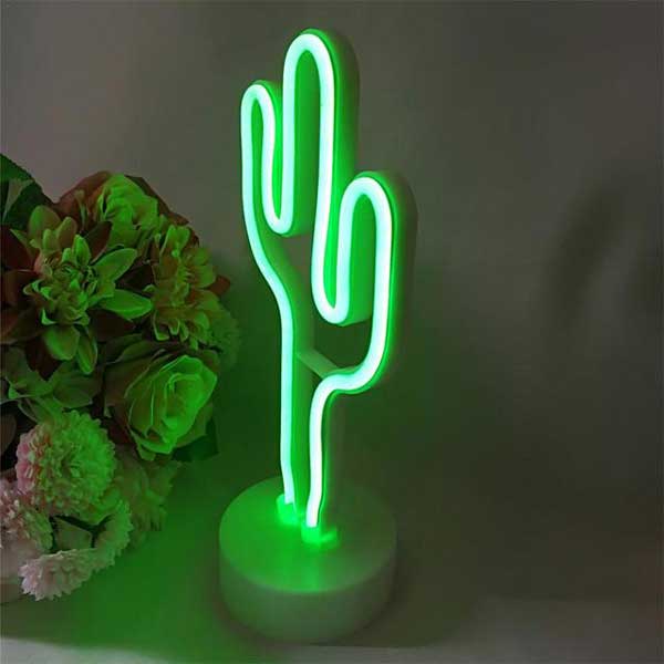 Neon Cactus Led Night Light
