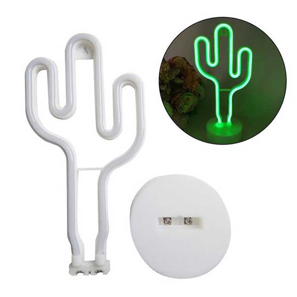 Neon Cactus Led Night Light