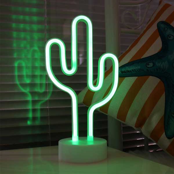 Neon Cactus Led Night Light