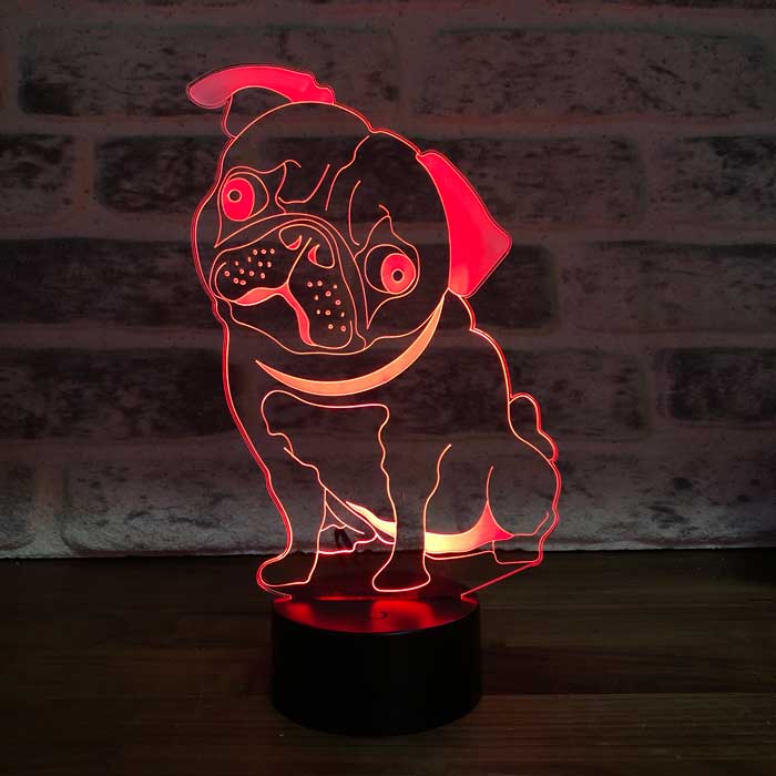 Pug dog lamp