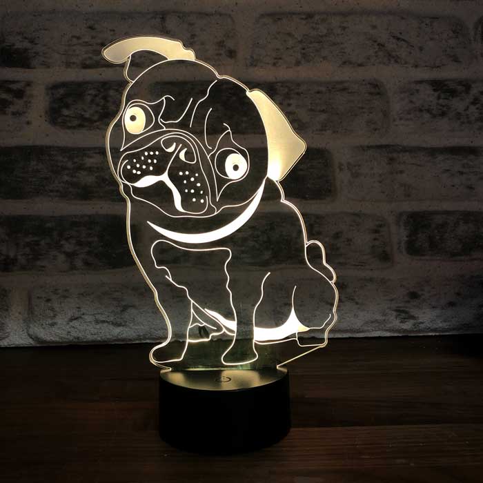 Pug dog lamp