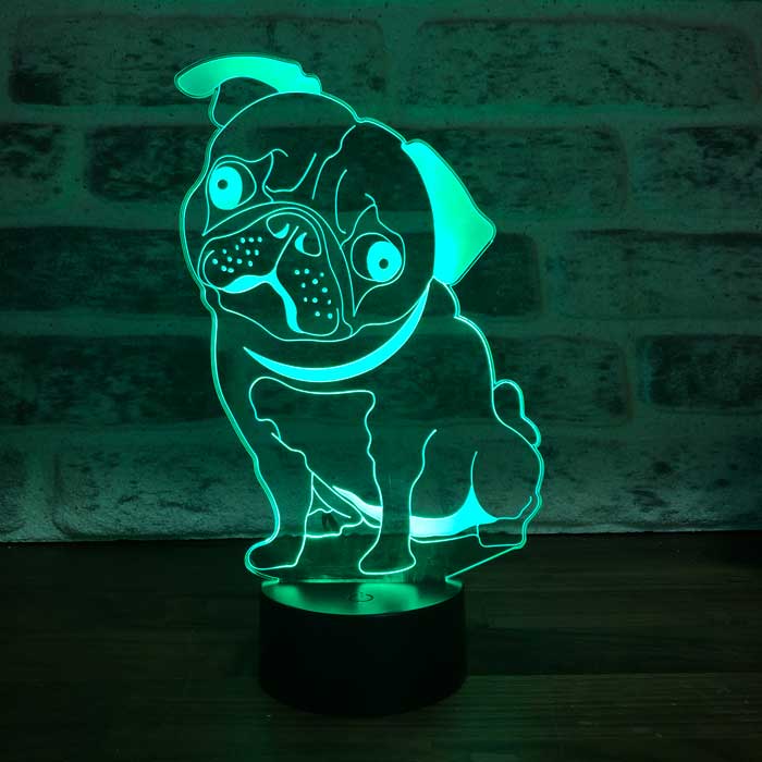 Pug dog lamp