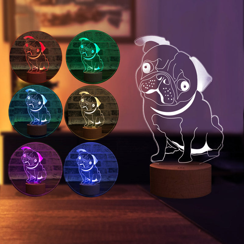 Pug dog lamp