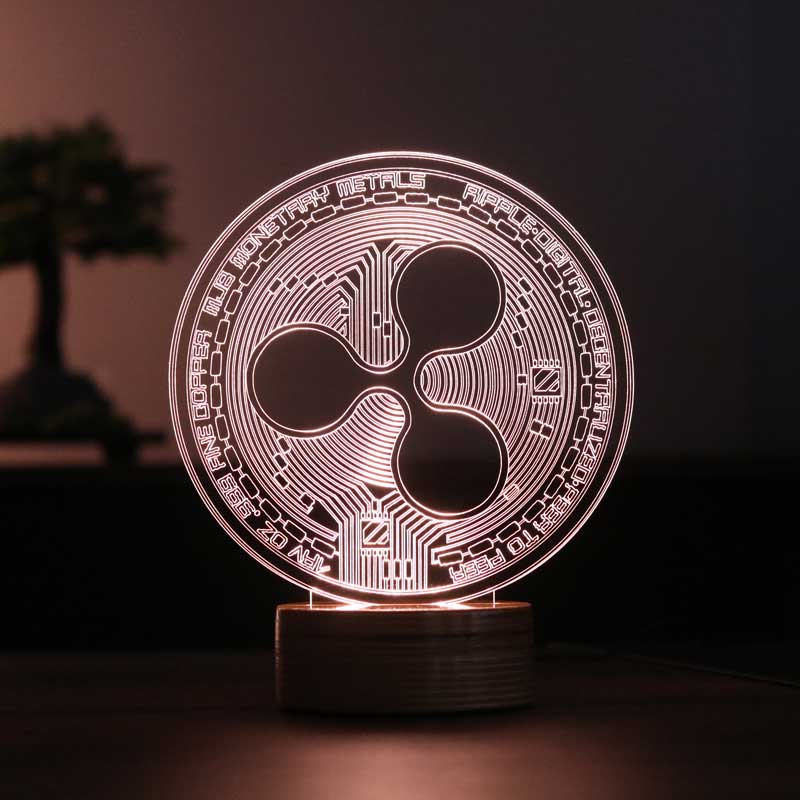 Ripple Figürlü Kripto Dekoratif Hediye Led Masa Lambası | BYLAMP