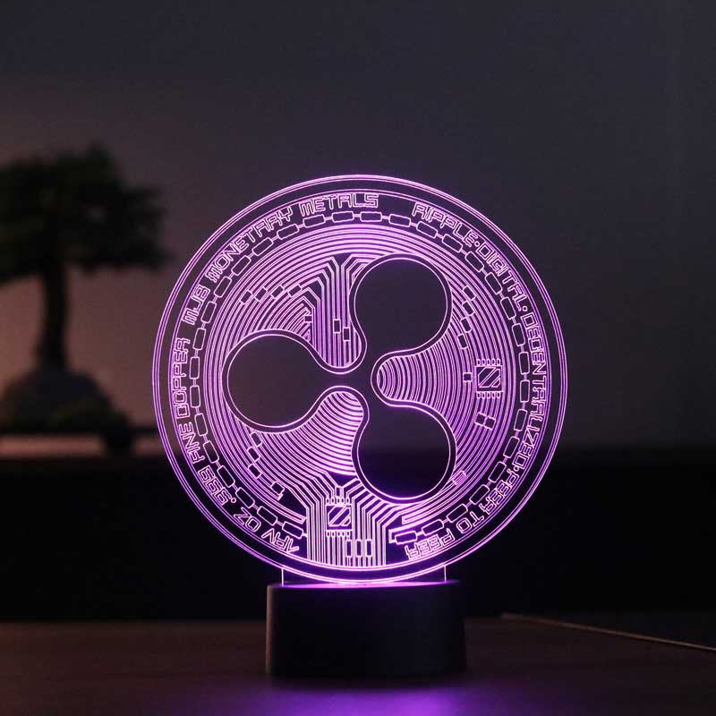 Ripple Figürlü Kripto Dekoratif Hediye Led Masa Lambası | BYLAMP