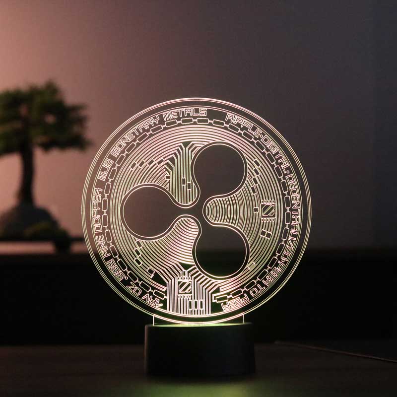 Ripple Figürlü Kripto Dekoratif Hediye Led Masa Lambası | BYLAMP